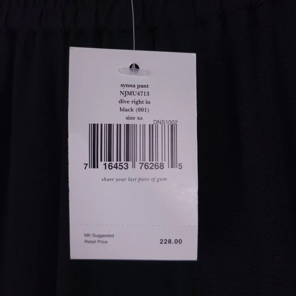 NWT Kate Spade Black Synna Pants Size XS Capri Elastic Waist Cropped - Picture 3 of 8